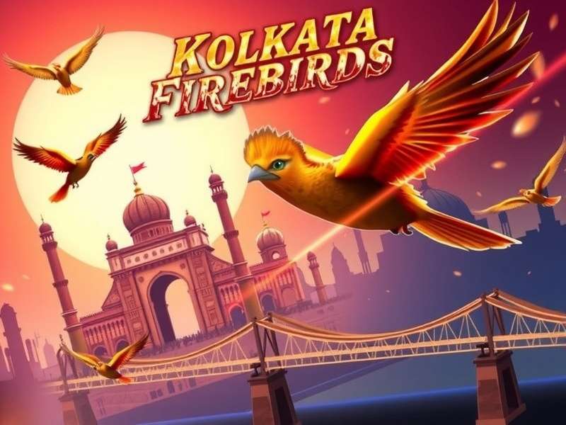 Kolkata Firebirds game banner featuring fiery birds and Indian landmarks